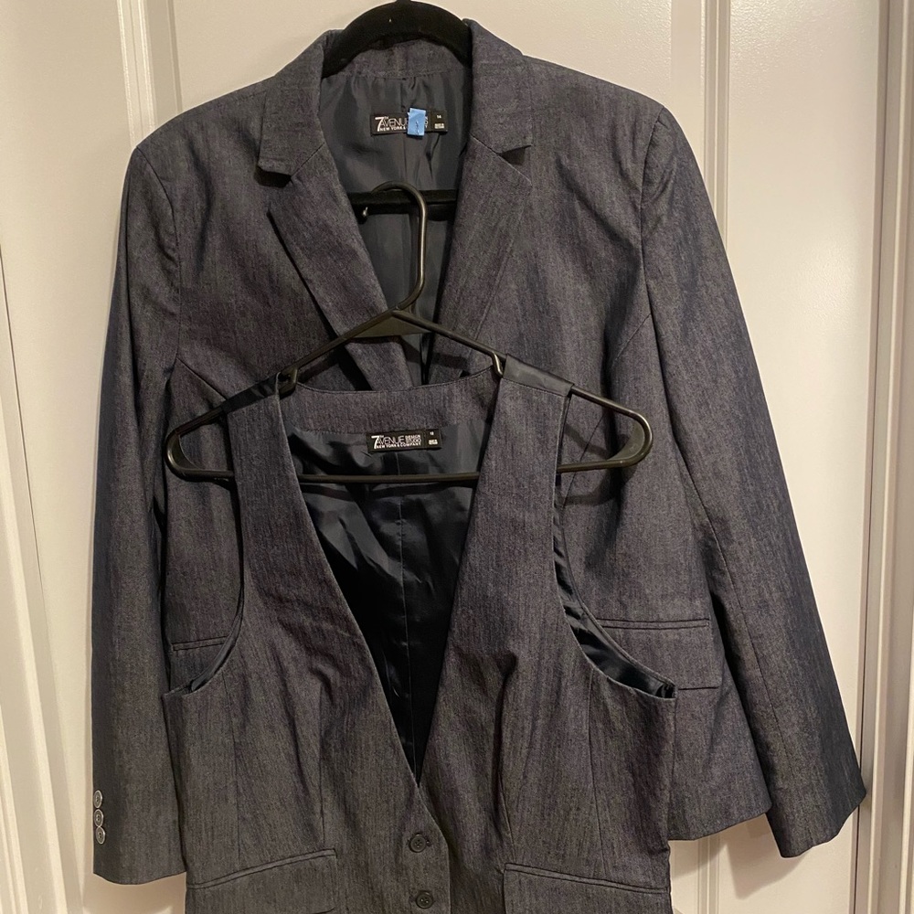 Denim Pant suit with Jacket and Vest